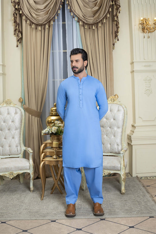 Kaptan Sky Blue Kurta Shalwar