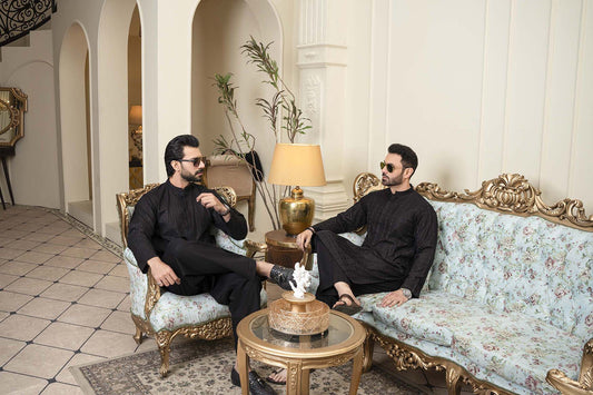 Black Soft Cotton Chikankari Kurta Trouser