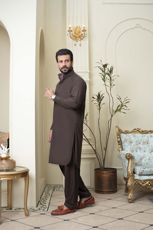 Chocolate Brown Version Wear Kameez Shalwar