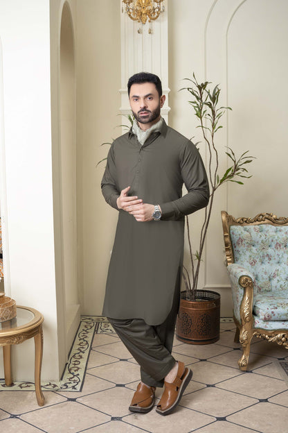 Dark Olive Green  Version Wear  Kameez Shalwar