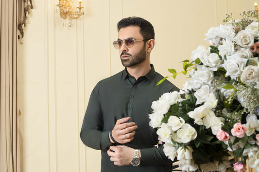 Chrome Green Version Wear Kameez Shalwar