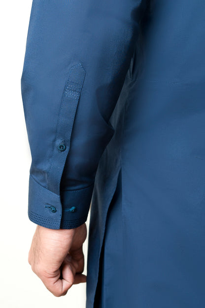 Dark Blue Cotton Kurta Shalwa